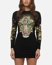 Ed Hardy Women's Divine Long Sleeve Dress Black