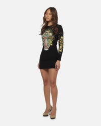 Ed Hardy Women's Divine Long Sleeve Dress Black