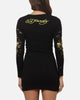 Ed Hardy Women's Divine Long Sleeve Dress Black