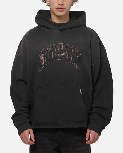 Represent Embellished Hoodie Stained Black