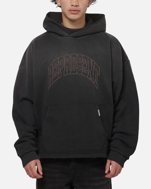 Represent Embellished Hoodie Stained Black