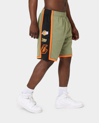Mitchell & Ness Los Angeles Lakers Flight Swingman Shorts Olive