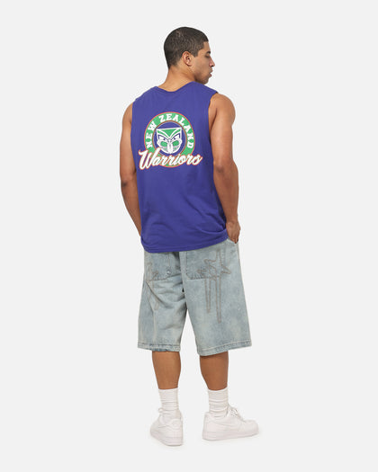 Bleacher Athletic New Zealand Warriors NRL Adult Muscle T-Shirt Blue