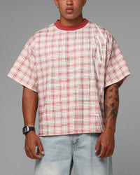 Loiter Script T-Shirt Pink Check