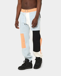 BEENTRILL Patchwork Sweat Pants Blue/Orange