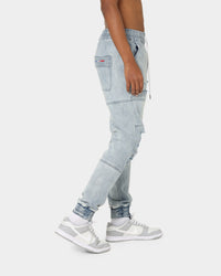 Carré Distressed Premiere Joggers Light Blue
