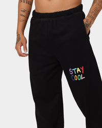 STAYCOOLNYC Puff Paint Sweat Pants Black