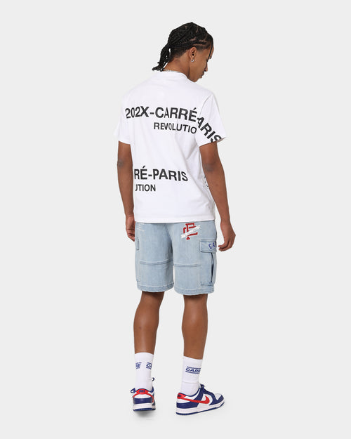 Carré Paris Denim Cargo Shorts Vintage Blue