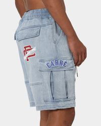 Carré Paris Denim Cargo Shorts Vintage Blue