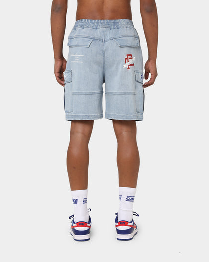 Carré Paris Denim Cargo Shorts Vintage Blue