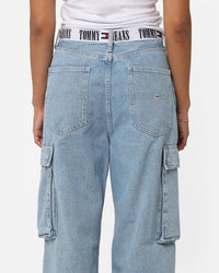 Tommy Jeans Women's Daisy Cargo Low Rise Jeans Denim Light 02