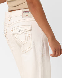 True Religion Women's Low Slung Baggy Jeans Ecru