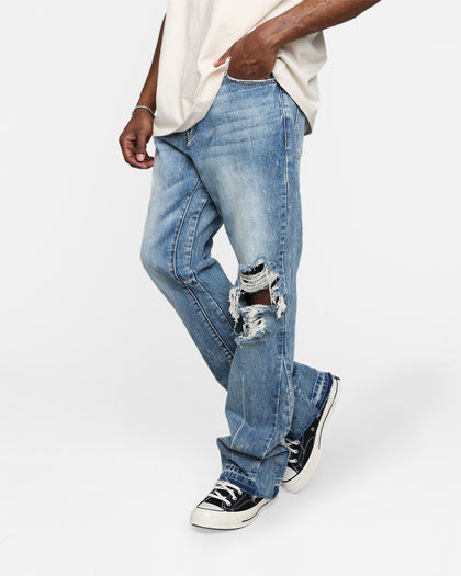 MNML B455 Flare Denim Pants Blue