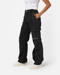 X-Girl Women's Denim Mixed Pants Black