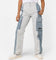 X-Girl Women's Denim Mixed Pants Light Grey