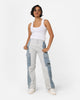 X-Girl Women's Denim Mixed Pants Light Grey