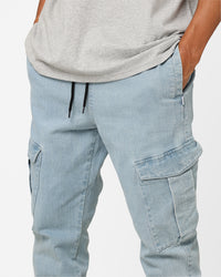 Carre Denim Base Cargo Jogger Superwash Blue