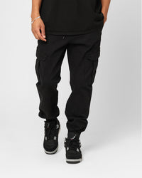 Carre Denim Base Cargo Jogger Washed Black