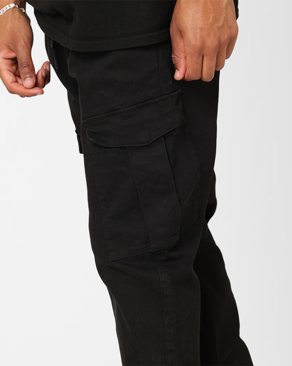 Carre Denim Base Cargo Jogger Washed Black