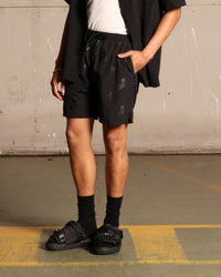 Saint Morta Skull And Bones Beach Shorts Black