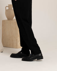Carre Luxe Linen Pants Black