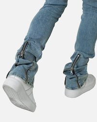MNML X491 Convertible Skinny Denim Jeans Blue