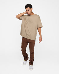MNML X491 Convertible Skinny Denim Jeans Brown