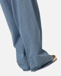 Adidas X KSENIASCHNAIDER Women's 3-Stripe Jeans Light Denim