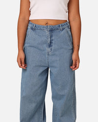 Adidas X KSENIASCHNAIDER Women's 3-Stripe Jeans Light Denim