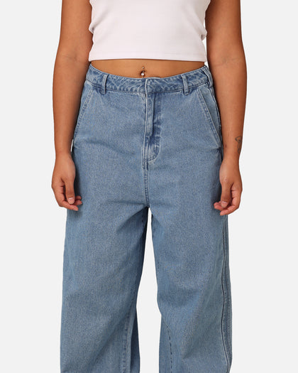 Adidas X KSENIASCHNAIDER Women's 3-Stripe Jeans Light Denim
