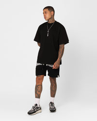 Fallen Breed Puff Logo Zip Sweat Shorts Black/White