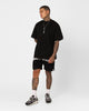 Fallen Breed Puff Logo Zip Sweat Shorts Black/White