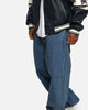 X-Large LA Stitch Wide Leg Denim Pants Light Indigo