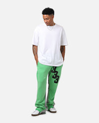 MNML Embroidered Contrast Bootcut Sweatpants Green