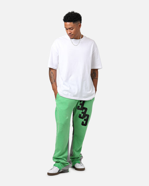 MNML Embroidered Contrast Bootcut Sweatpants Green