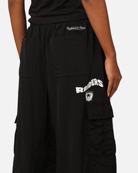 Mitchell & Ness Women's Oakland Raiders Wavey Text Cargo Pants Black