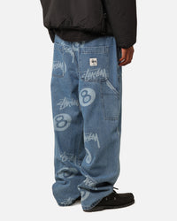 Stüssy Stock 8 Ball Carpenter Jeans Mid Blue Denim