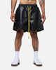 Diet Starts Monday Leather Script Shorts Black