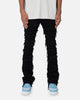 MNML X597 Distressed Skinny Flare Denim Jeans Black