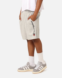 Champion Script Jersey Shorts Oxford Heather