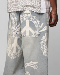 Loiter Peace Baggy Jeans Light Blue