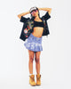 Ed Hardy Women's Pleated Denim Mini Skirt Light Blue Denim
