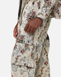 XXIII Floral Jacquard Cargo Pant White Antique