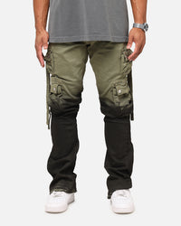 MNML B569 Cargo Flare Denim Jeans Olive/Black