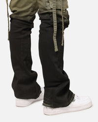 MNML B569 Cargo Flare Denim Jeans Olive/Black