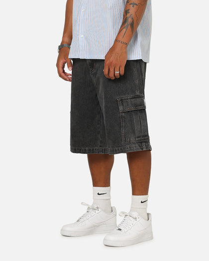 X-Large Baggy Cargo Denim 91 Shorts Washed Black