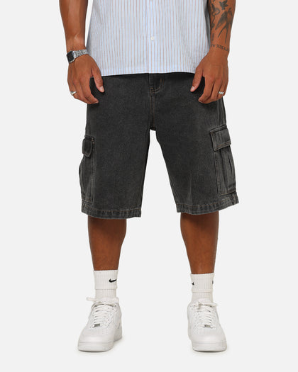 X-Large Baggy Cargo Denim 91 Shorts Washed Black