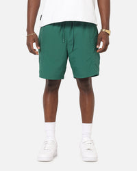 Carre Panelled Nylon Shorts Green