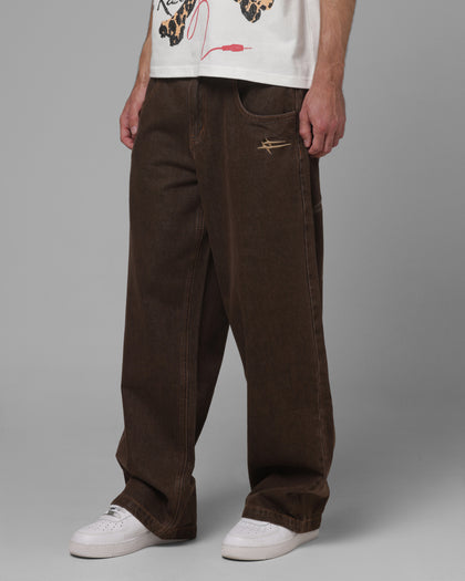 Loiter Star Born Selvedge Denim Jeans Brown