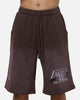 Mitchell & Ness Los Angeles Lakers Overprint Shorts Dark Oak